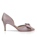 Margo taupe satin bow points