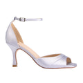 Misha blue satin square toe peep toes