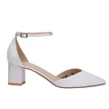 Natalie Chantilly lace low block heel wedding shoes