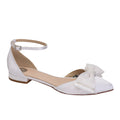 Paige ivory bow wedding flats
