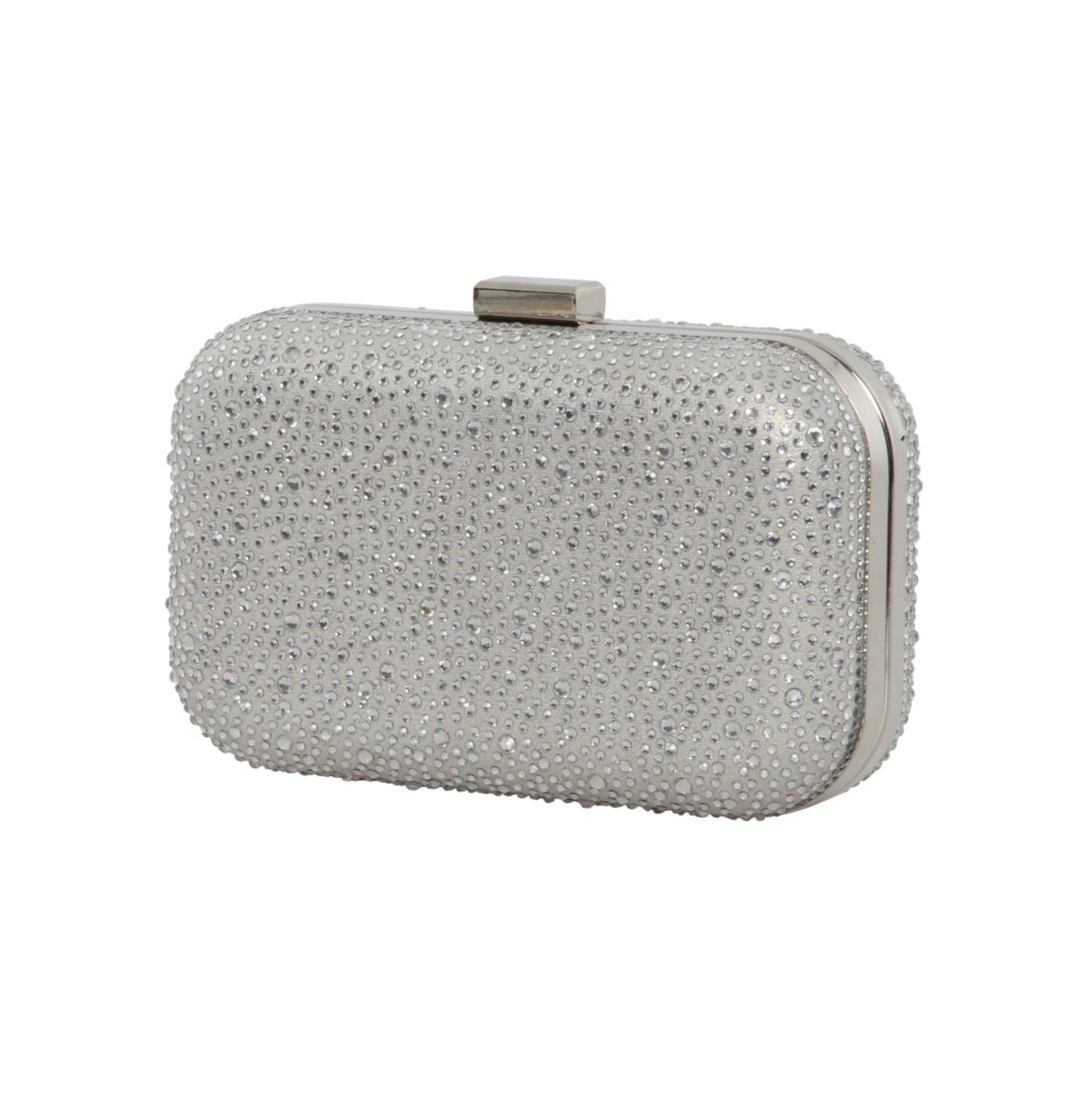 Silver diamante clearance pouch bag