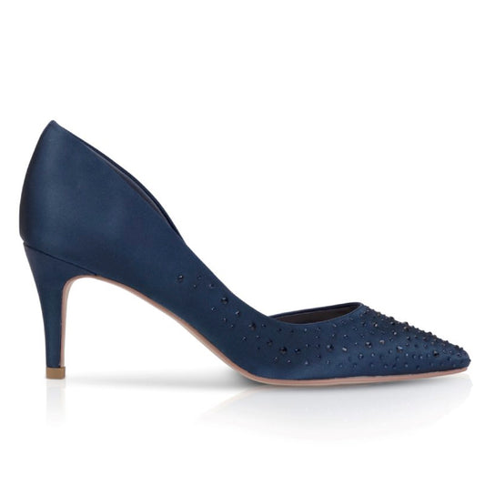 Blue mid heel shoes uk Clearance