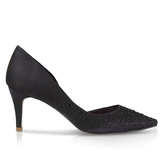 Sienna black crystal court shoe