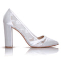 Skyla block heel lace wedding shoes