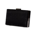 Sorrel black satin crystal clutch bag
