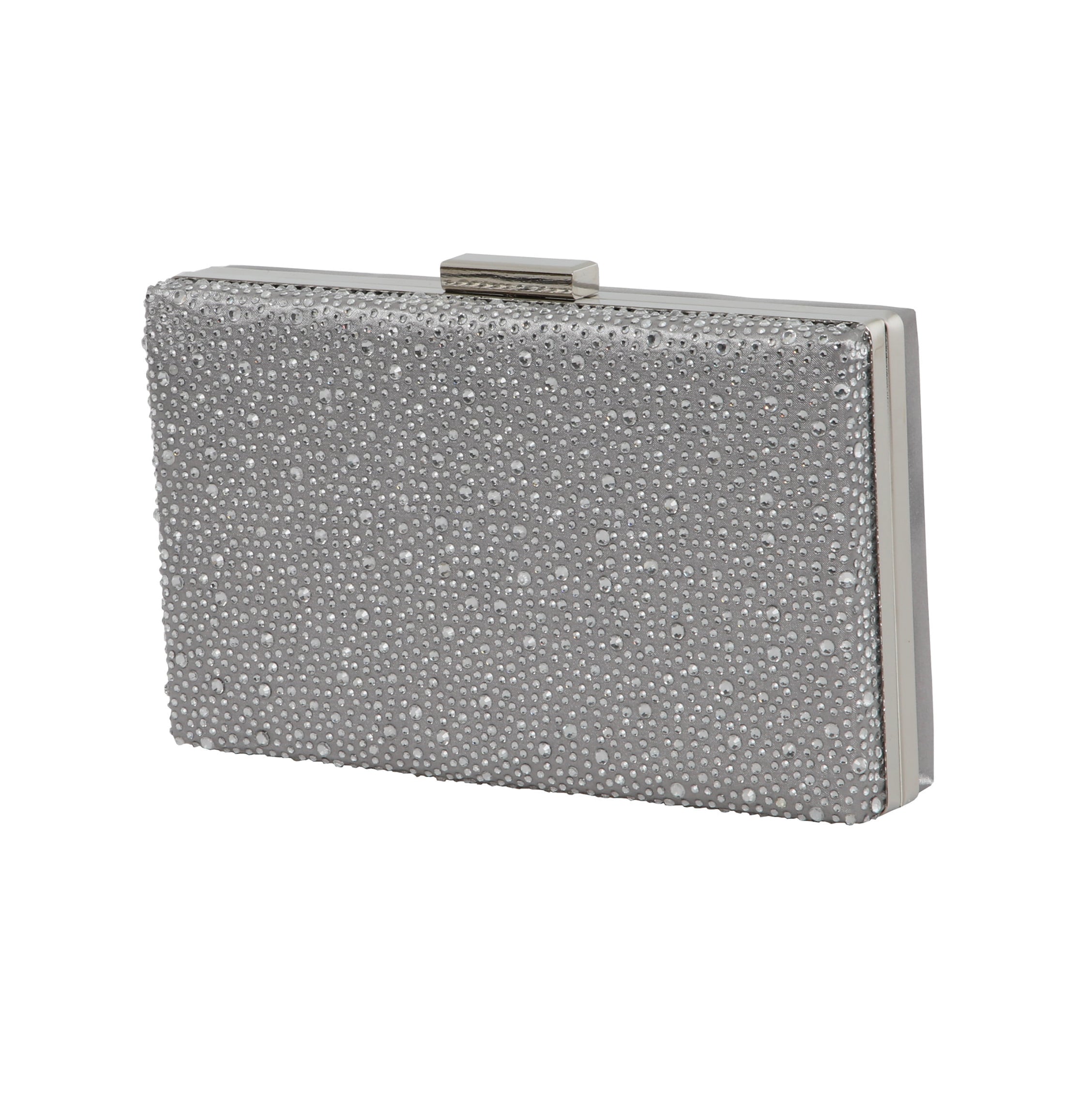 Silver sale satin clutch