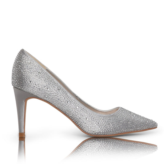 Stara silver crystal court shoes