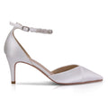 Summer wide fit ivory points with beaded ankle strap