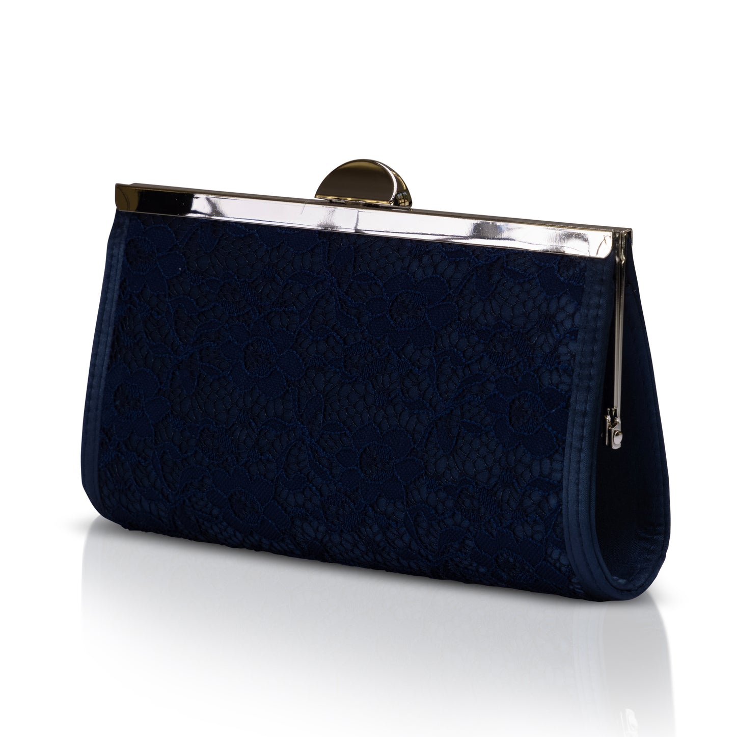 Willow navy lace clutch bag
