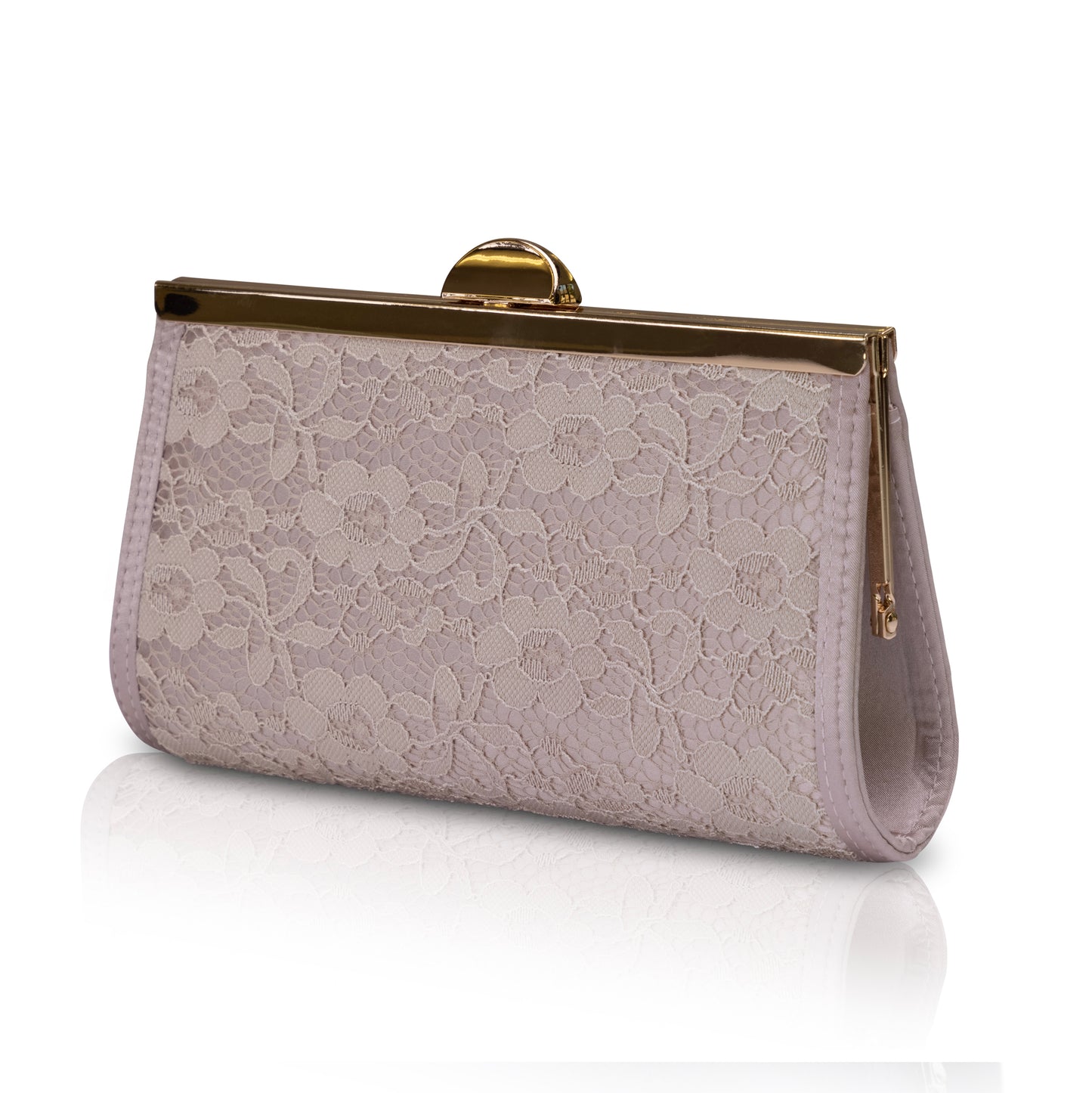 Willow taupe lace clutch bag