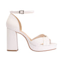 Birdie ivory leather platform shoes