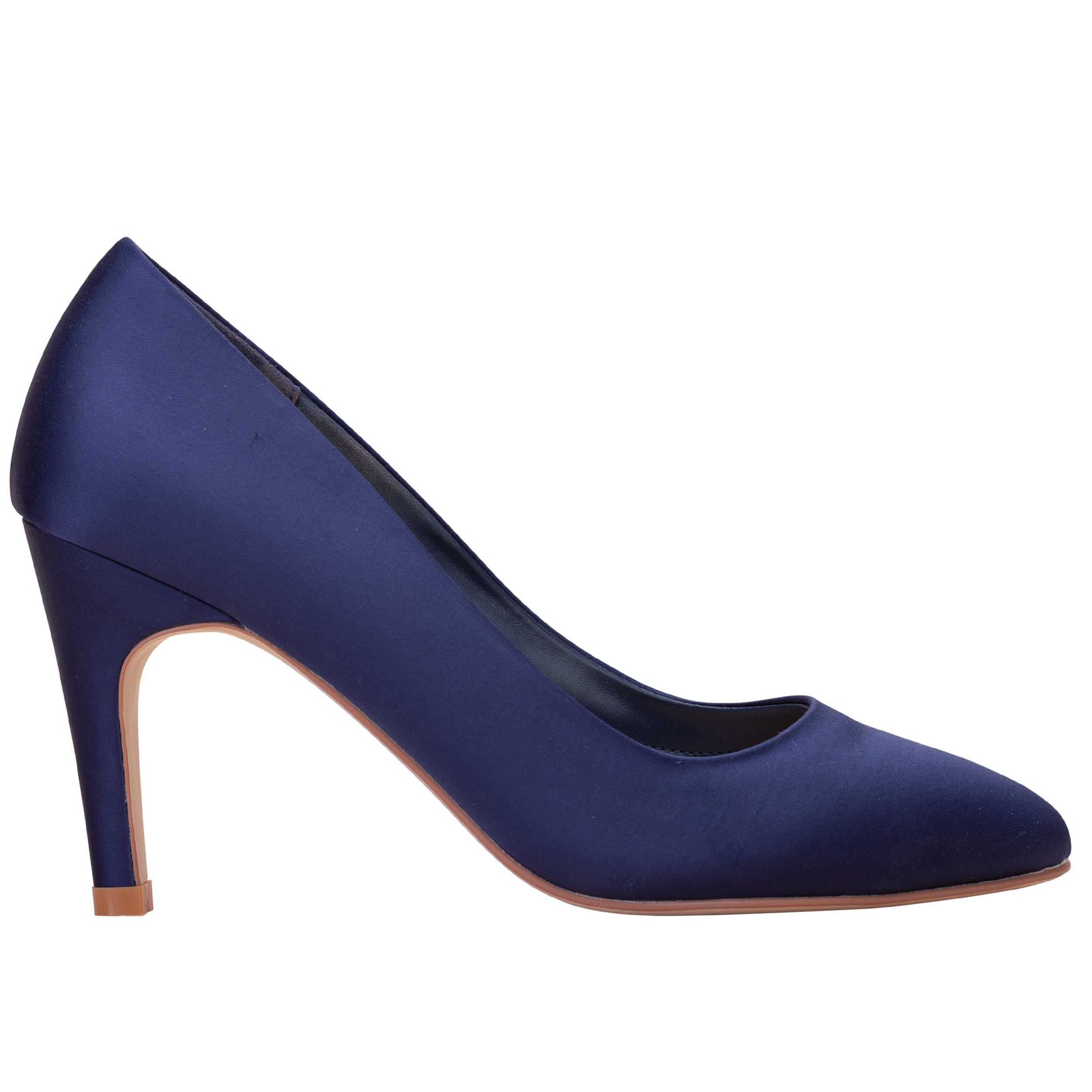 Parker midnight navy satin classic court shoe