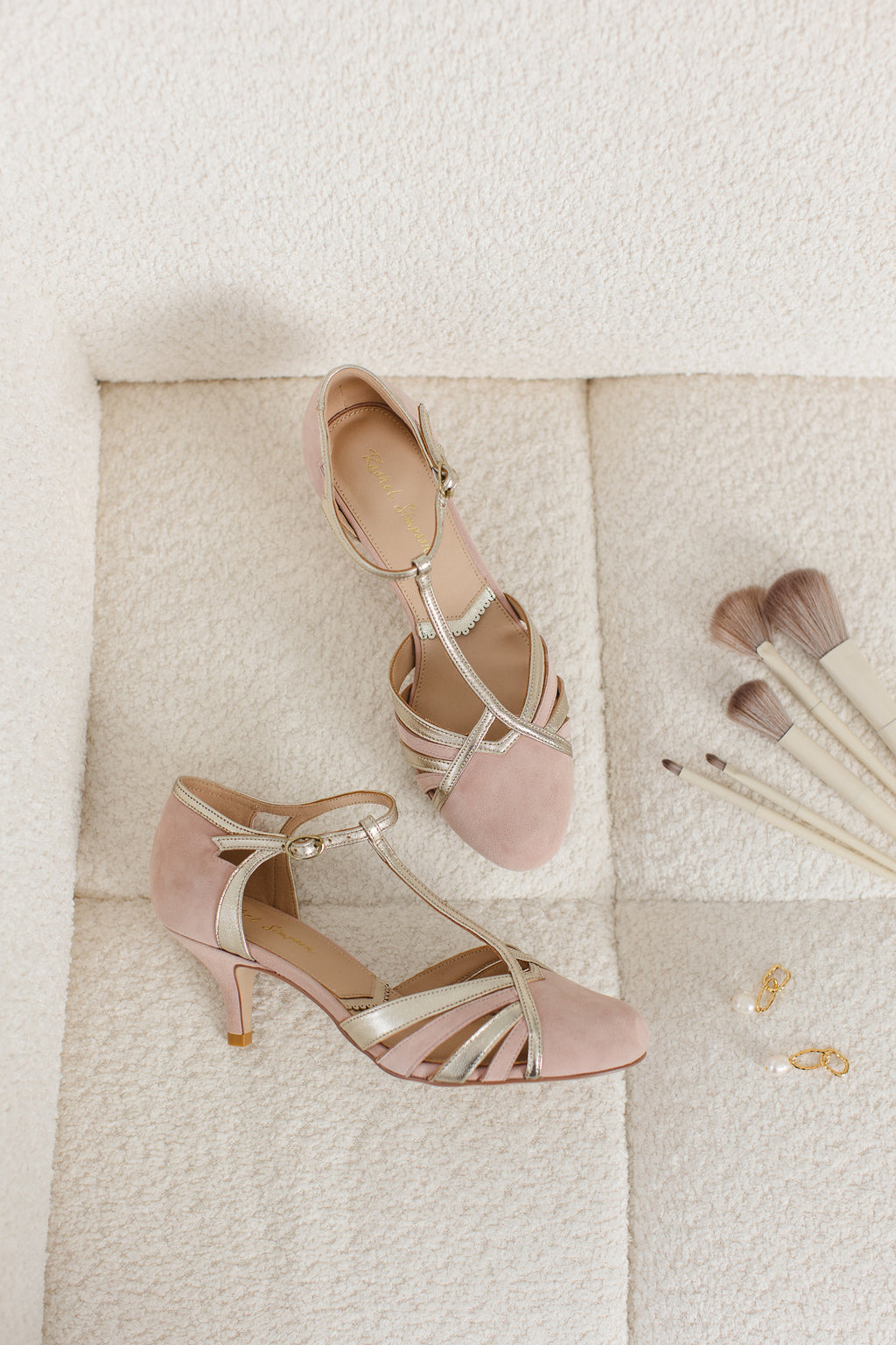Rosie blush pink vintage style t-bars
