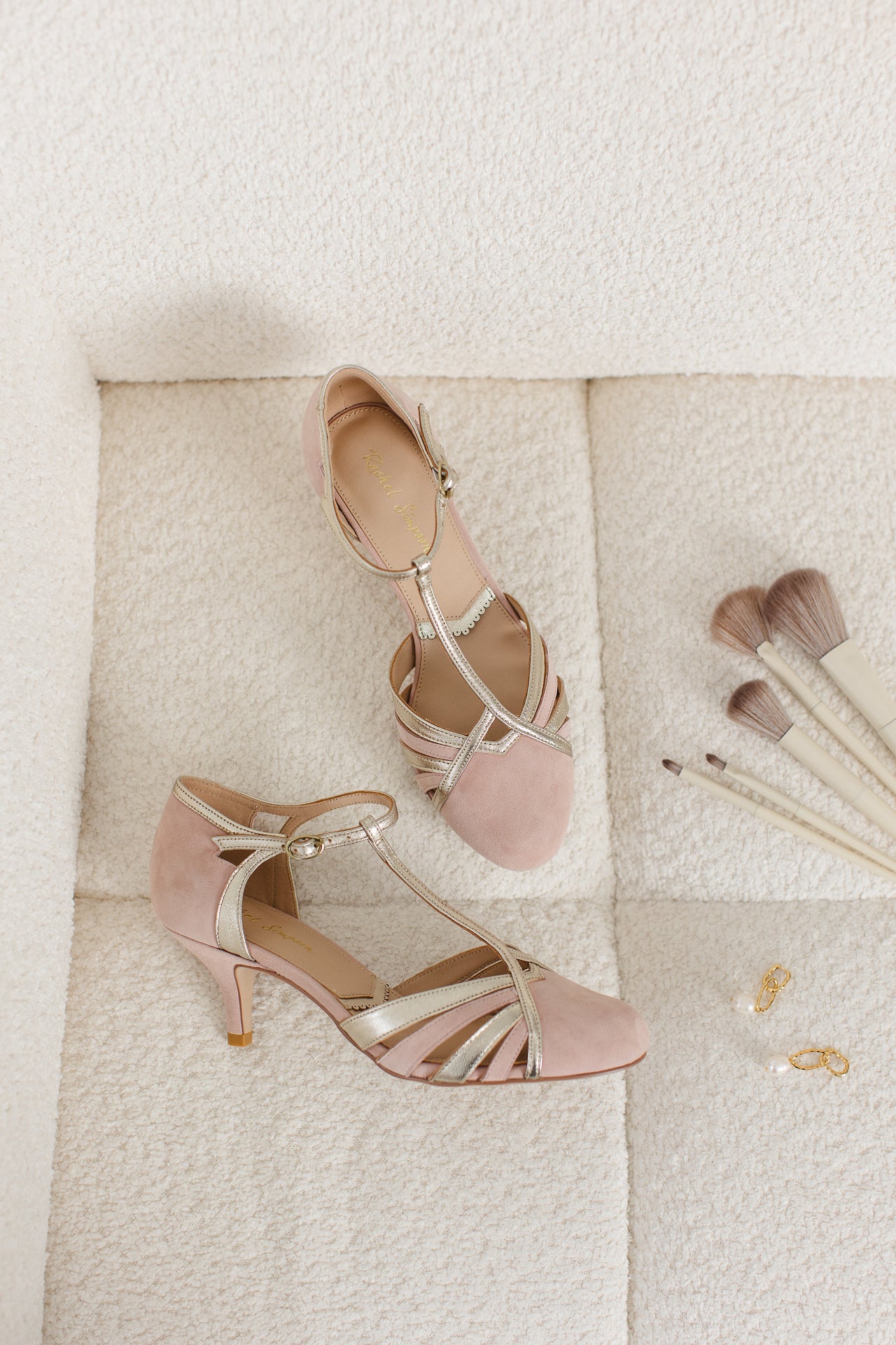 Rosie blush pink vintage style t-bars