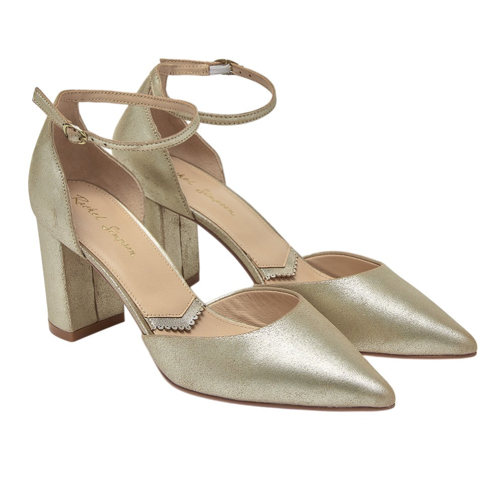 Sienna antique gold leather points