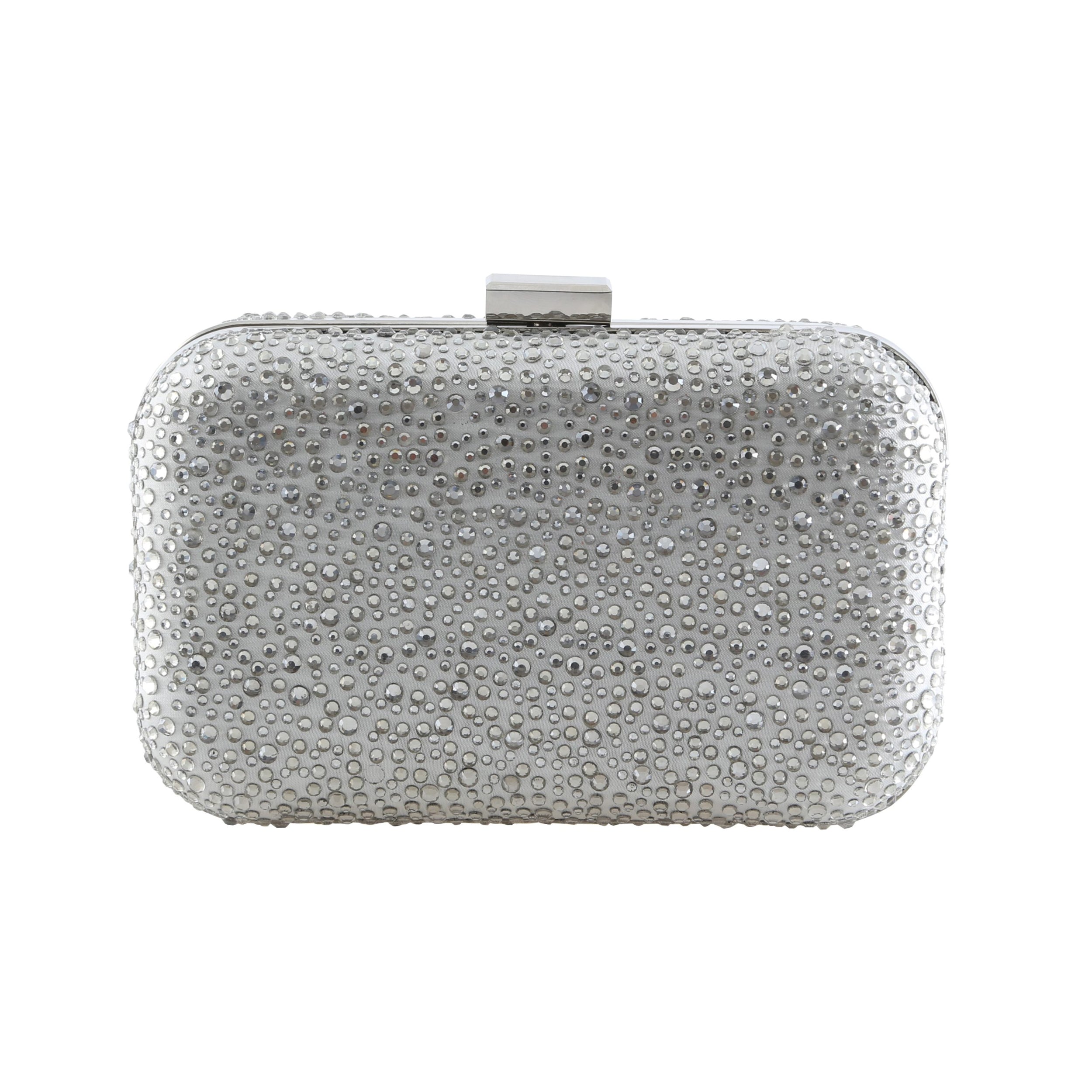 Sammy ivory satin & diamante clutch bag