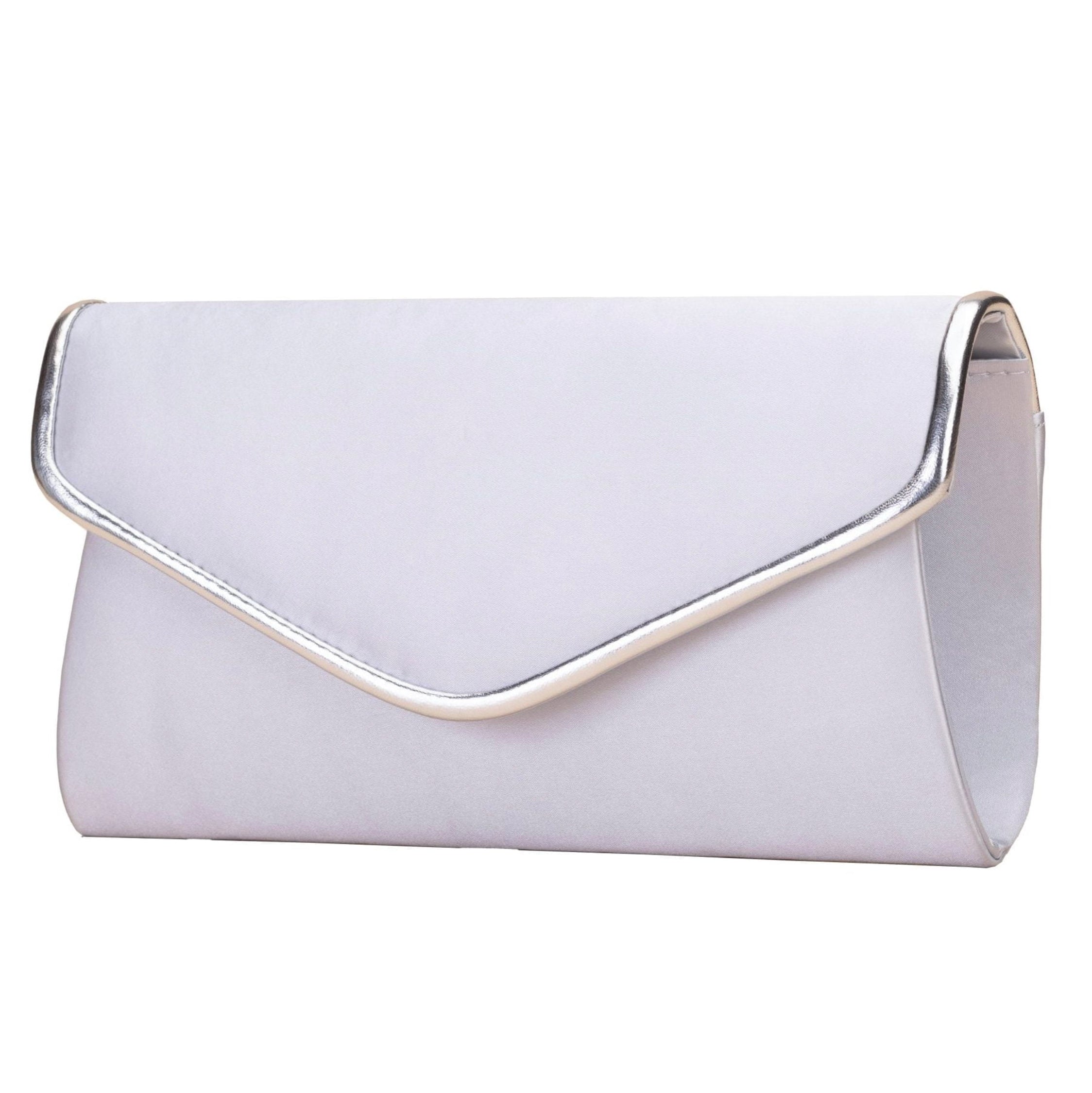 Sandi pale blue satin clutch bag