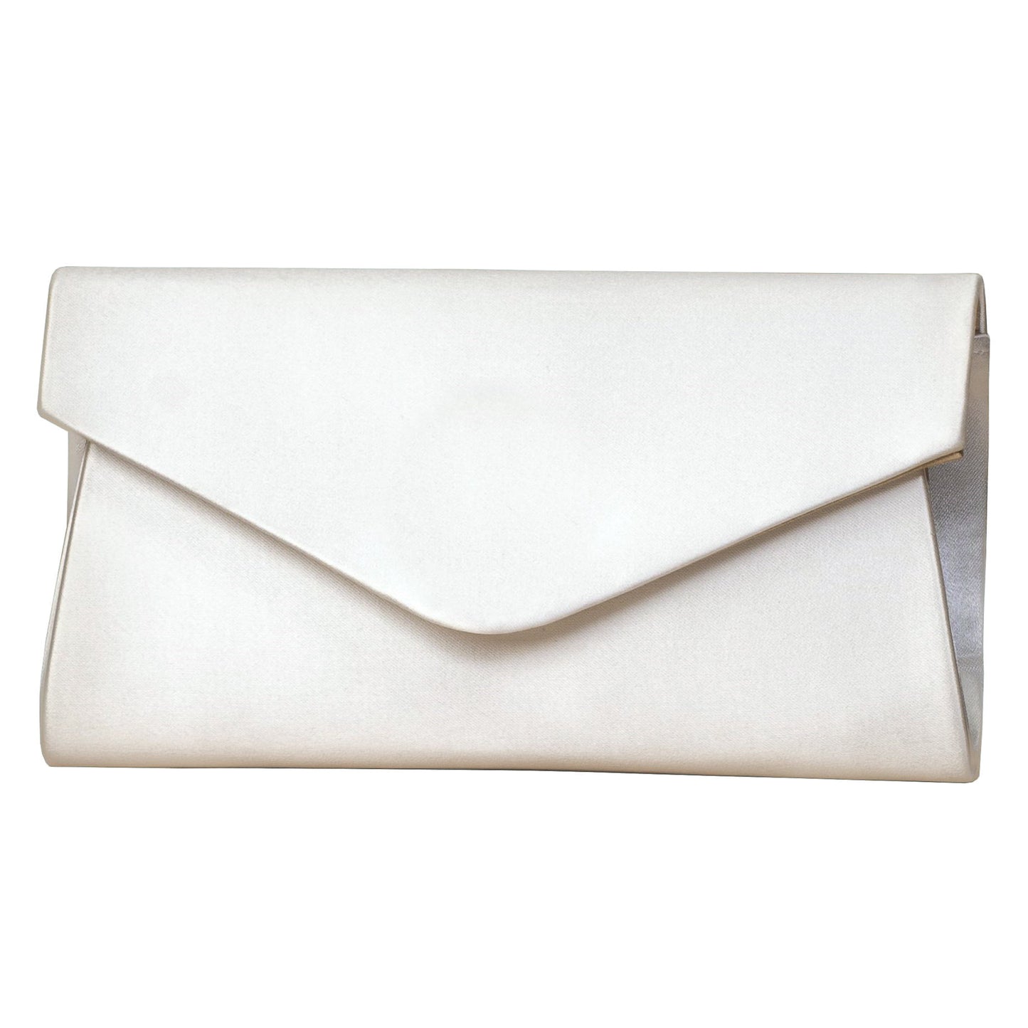 Simone ivory satin clutch bag