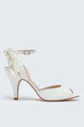 Sophia ivory heels with satin bows