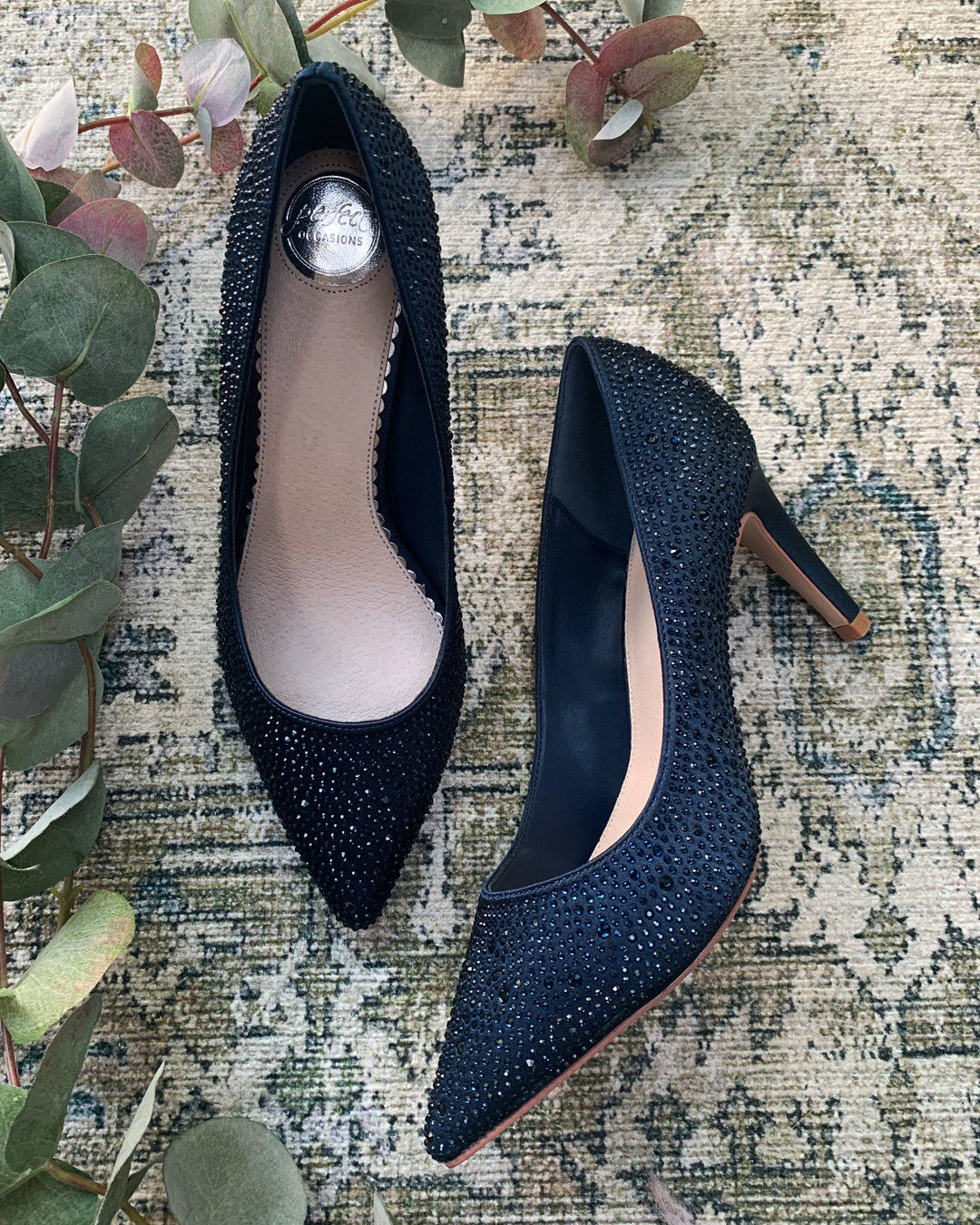 Stara navy crystal court shoes