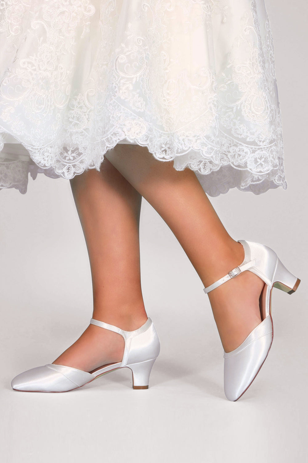 Ingrid ivory round toe wedding shoes
