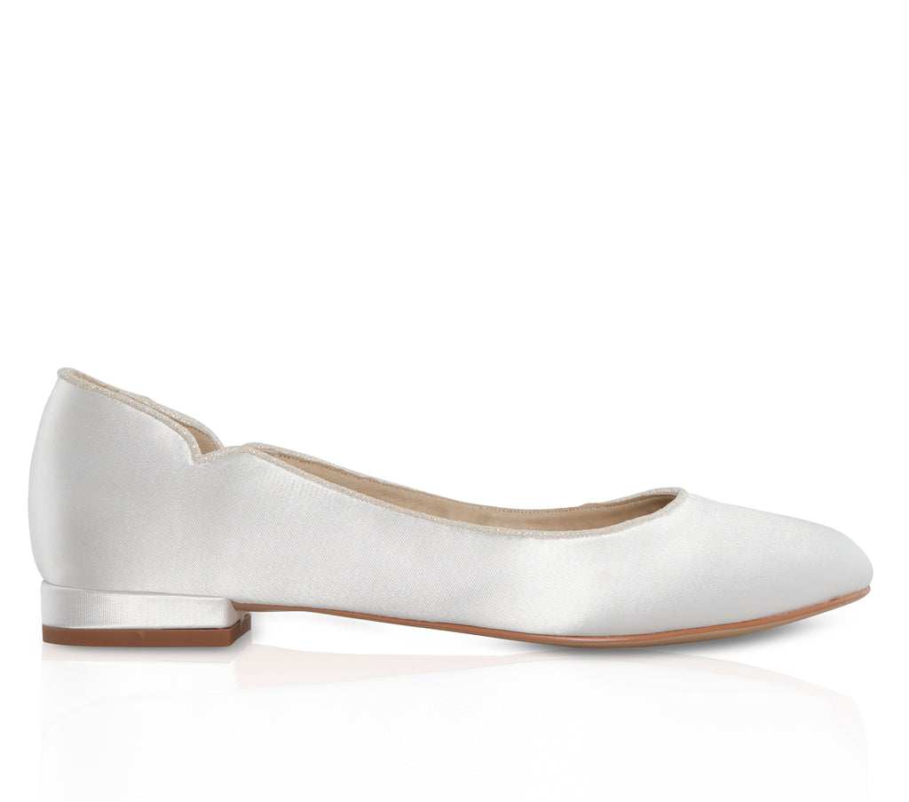 Jodie ivory satin flats