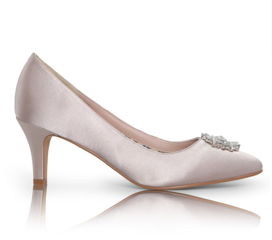 Katrin taupe embellished courts