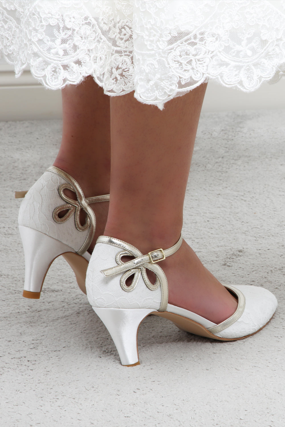 Nina ivory lace back detail shoes SIZES 37/40/41 ONLY
