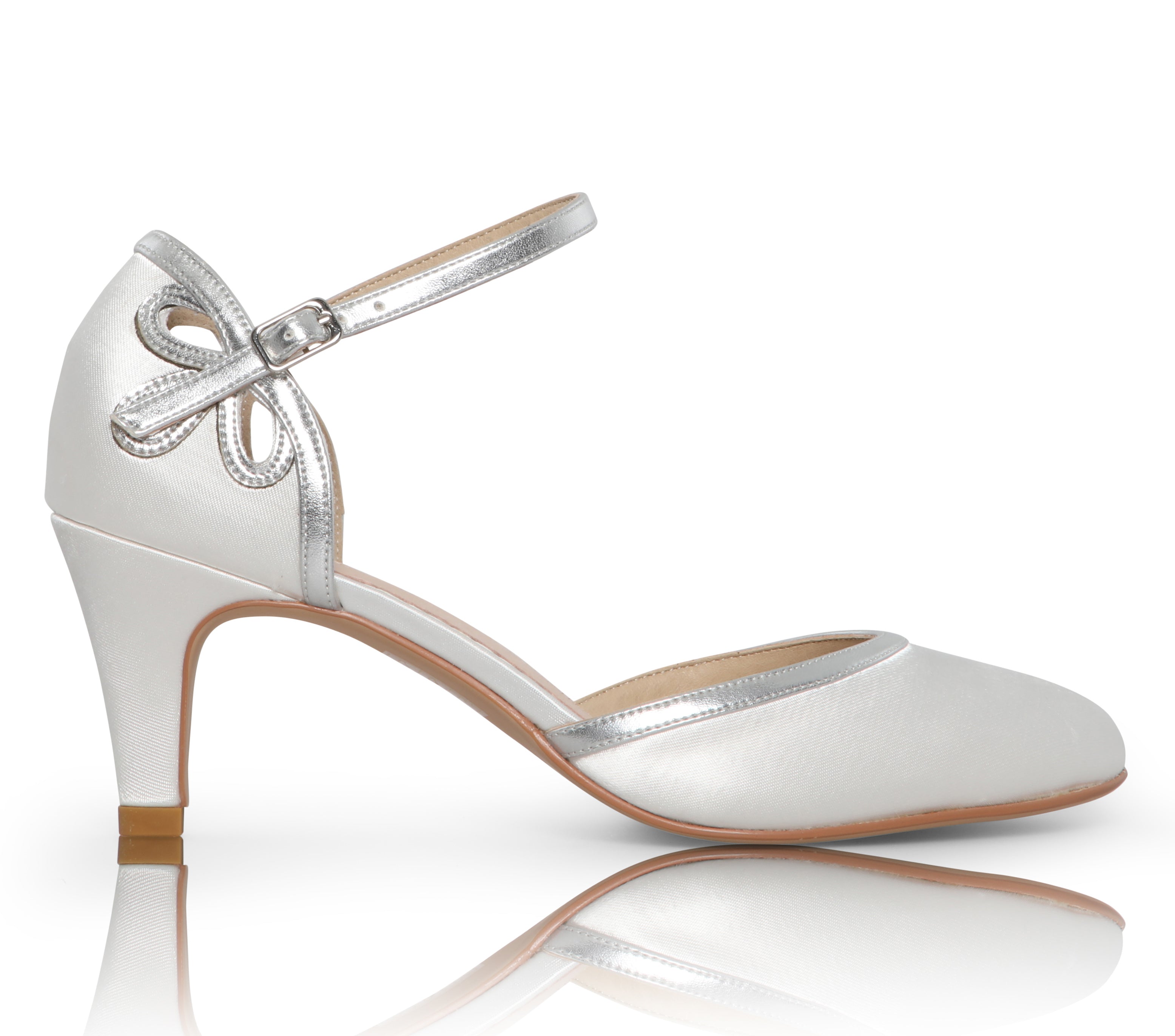 Nina ivory satin back detail shoes