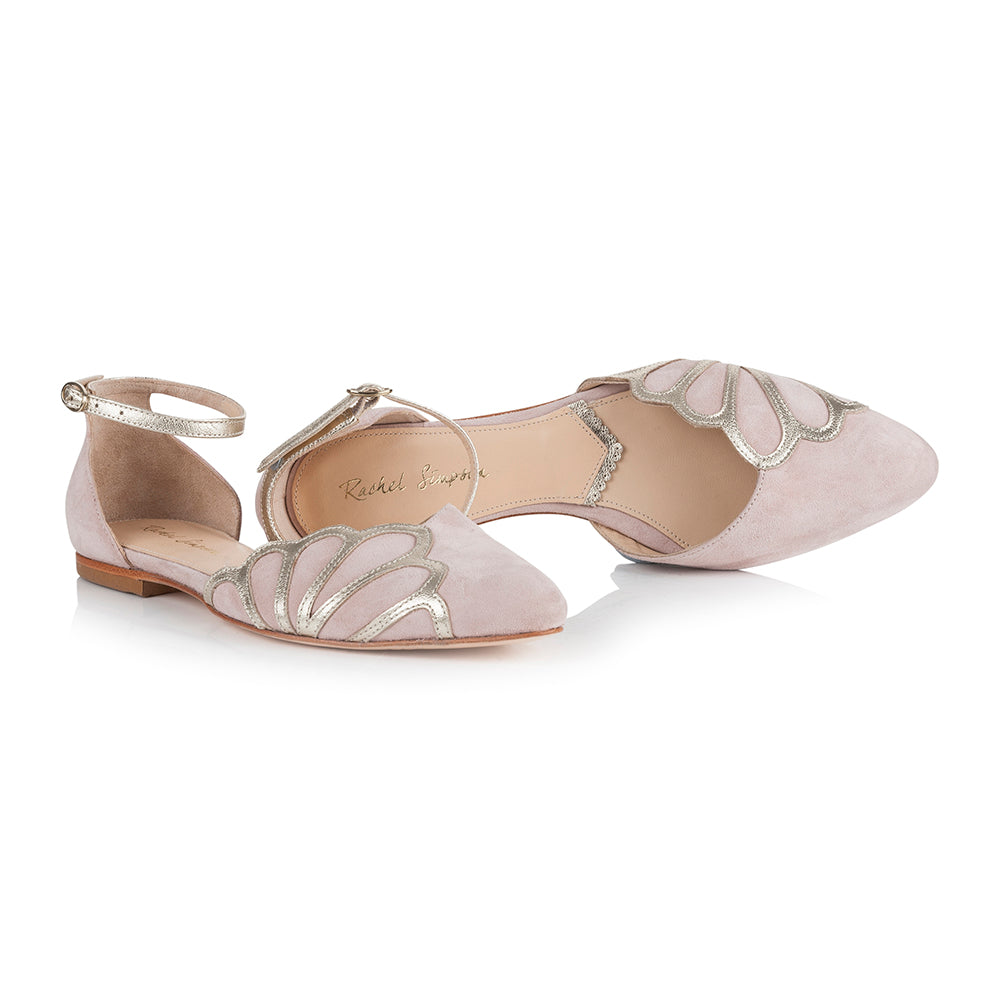 Amber blush pink flats