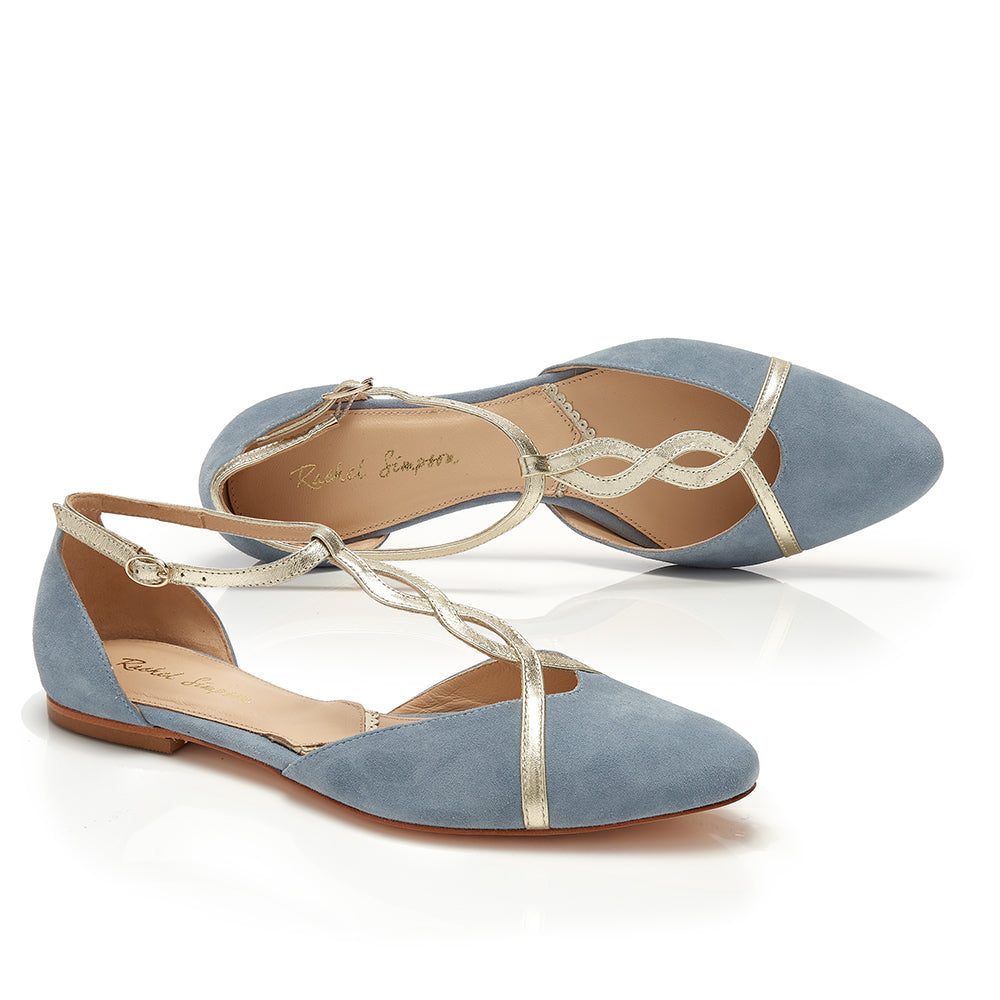 Bronte blue flats SIZE 37 ONLY