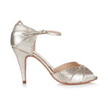 Gigi gold snakeskin heels