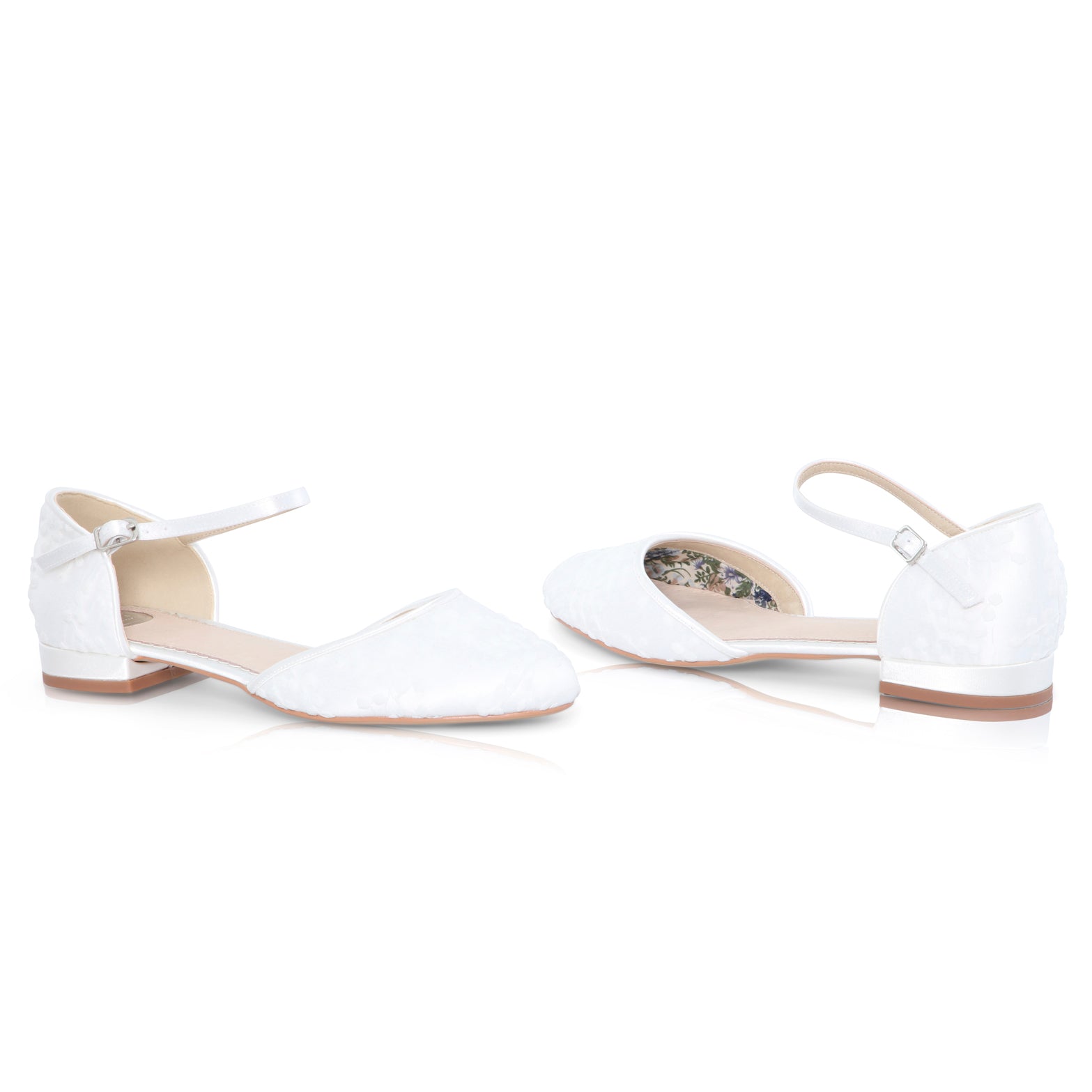 Verity ivory lace flat wedding shoes