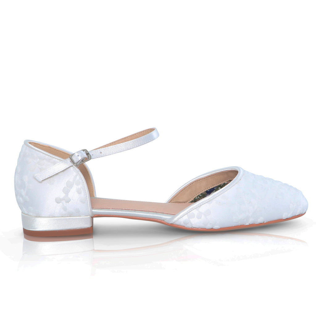 Verity ivory lace flat wedding shoes